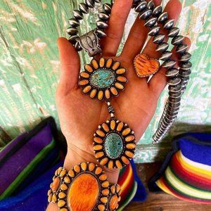 Gorgeous Native American Pendant & Navajo Pearls